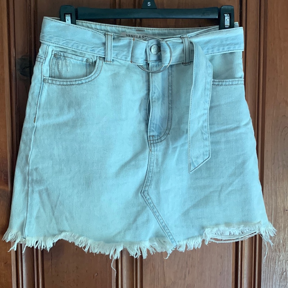 Vanilla Star Junior Girl’s Denim Mini Skirt w/ Belt